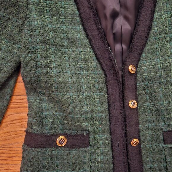Zara Green Tweed Blazer - Picture 4 of 8